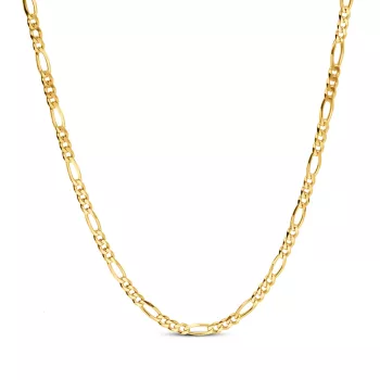 Briju Łańcuszek srebrny pozłacany figaro żółte srebro 925S długość 50cm (LA-000551) 