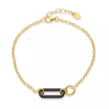 Bransoletka żółte srebro onyx 925S (BN-004843) 