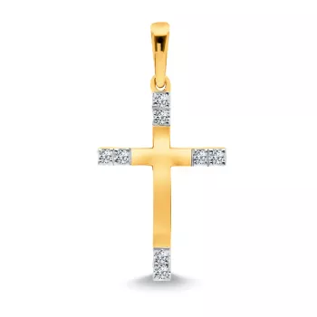 Briju Krzyżyk wisirek/zawieszka żółte złoto brylant 585 (BI-001403) 