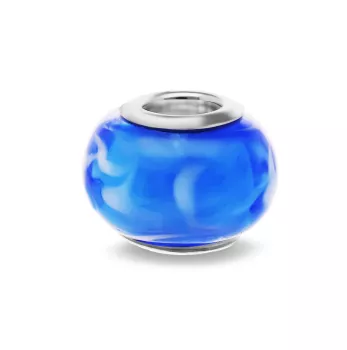 Ogniwo / zawieszka murano blue białe srebro 925S (ZW-002488) 