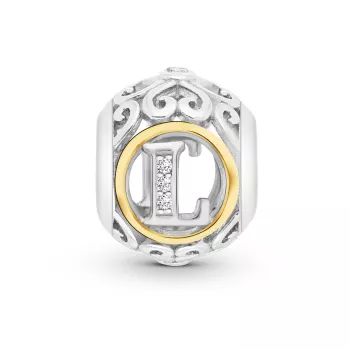 Ogniwo / zawieszka litera L cyrkonia 925S (ZW-002561) 