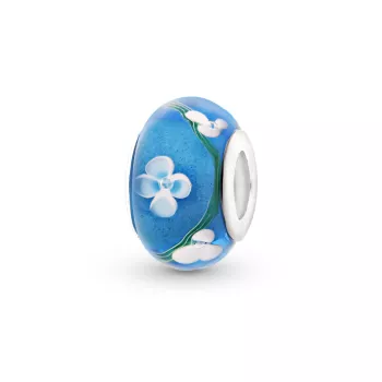 Ogniwo / zawieszka murano białe srebro 925S (ZW-002485) 