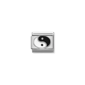 Ogniwo / link do bransolety Nomination Composable stalowe ze srebrem yin yang (OG-000913) 