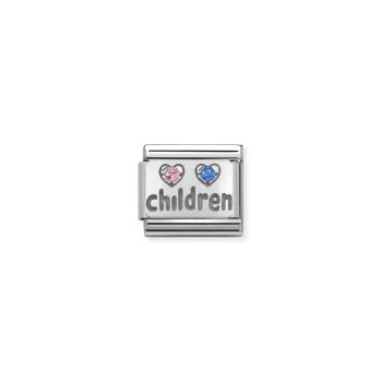 Ogniwo / link do bransolety Nomination Composable stalowe ze srebrem serce children (OG-000922) 
