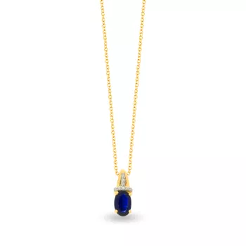 Briju Wisiorek / zawieszka kolekcja Diamonds złota z diamentami i szafirem 0,60 ct 333 (BI-000573) 