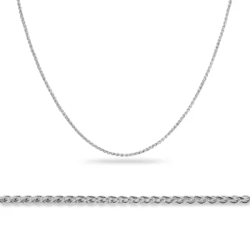 Briju Łańcuszek unisex splot lisi ogon pełen z białego złota 333 długość 45cm (LA-000381) 