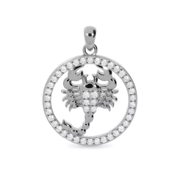 Zawieszka srebrna z cyrkoniami Znak zodiaku skorpion 925S (ZW-002018) 
