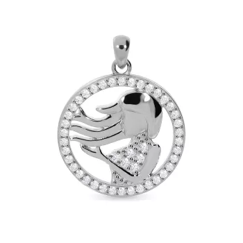 Zawieszka / wisiorek srebrna z cyrkoniami Znak Zodiaku panna 925S (ZW-002019) 