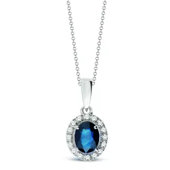 Briju Wisiorek / zawieszka kolekcja Carmazi z białego złota z diamentami i szafirem 0,52 ct 333 (BI-000233) 