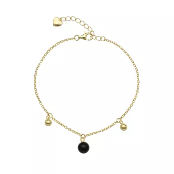 Briju Bransoletka srebrna kolekcja Bubbles z czarnym agatem 925S (BN-003772) 