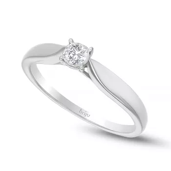 Briju Pierścionek zaręczynowy kolekcja Miracle 0,10 ct z białego złota z diamentem 585 (BI-000407)