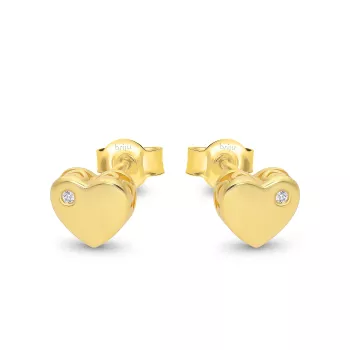 Briju Kolczyki złote z brylantem 0,008 ct serca 585 sztyft (BI-000940) 