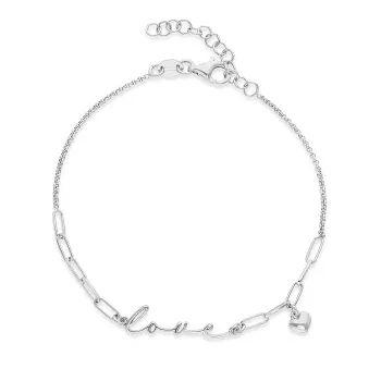 Bransoletka srebrna z napisem love / miłość 925S (BN-003806) 