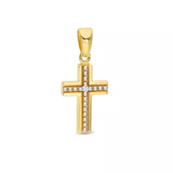 Zawieszka krzyżyk złota z cyrkoniami krzyżyk kolekcja sacre 585 (K0412-103) 
