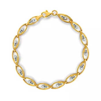 Briju Bransoletka damska kolekcja Aurum z żółtego i białego złota dwukolorowa 333 długość 18cm (BN-001536) 
