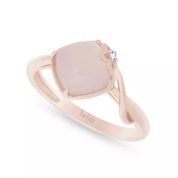 Briju Pierścionek z różowego złota Gemma z diamentem 0,008 ct i agatem różowym  333 (BI-001027)