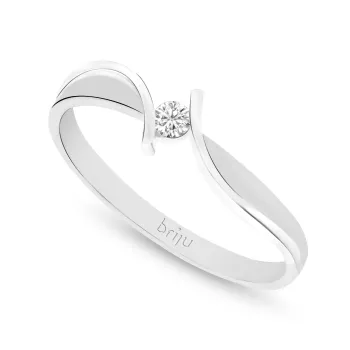 Briju Pierścionek z brylantem białe złoto 0,066 ct 585 (B0123-100)
