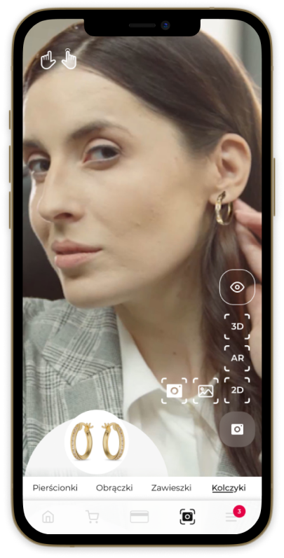 Dopasuj biżuterię z wykorzystaniem zdjęcia z galerii w smartphonie lub zrób nowe za pomocą aplikacji Dopasuj biżuterię z wykorzystaniem zdjęcia z galerii w smartphonie lub zrób nowe za pomocą aplikacji!